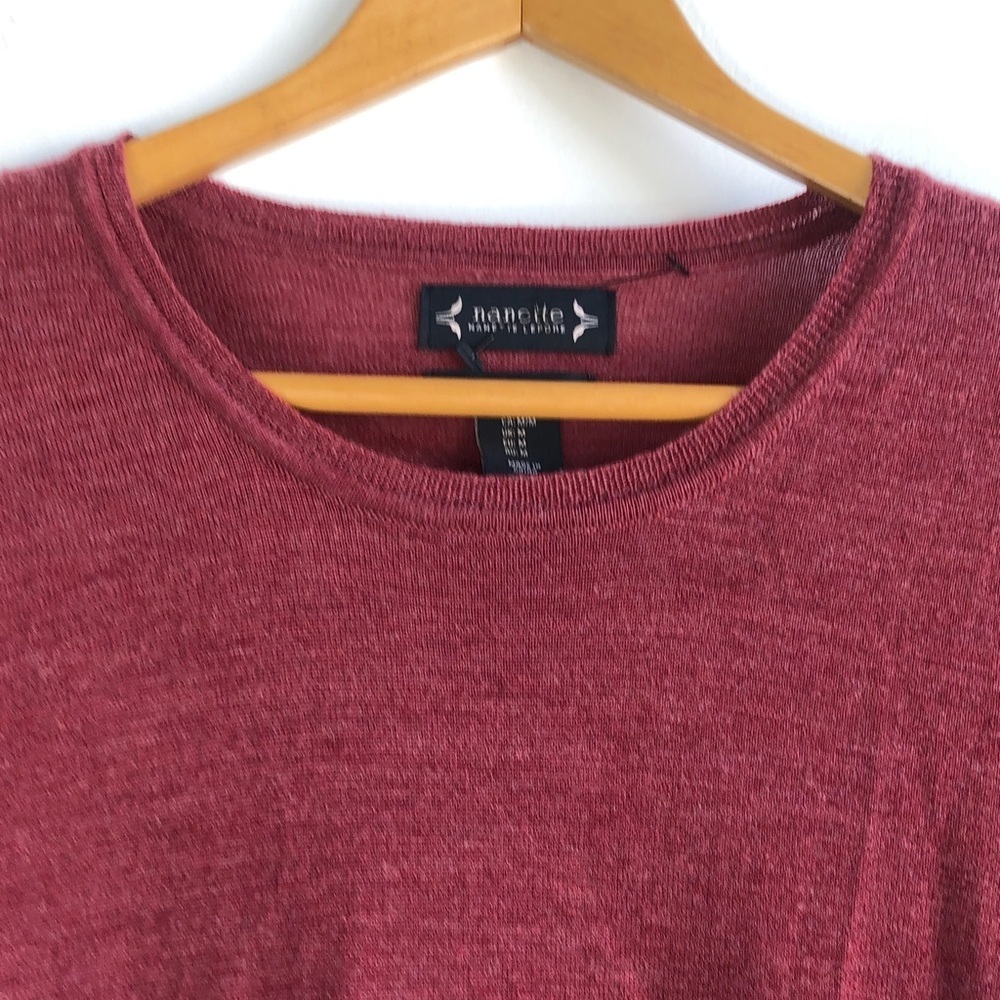 Nanette Lepore Merino wool lightweight sweater with “ruffle” cuffs - Picture 2 of 5